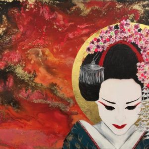 "Before Sunrise" - SOLD The beautiful geisha on her way home before the sun rises. "I had to wonder if men were so blinded by beauty that they would feel privileged to live their lives with an actual demon, so long as it was a beautiful demon.” ― Arthur Golden, Memoirs of a Geisha