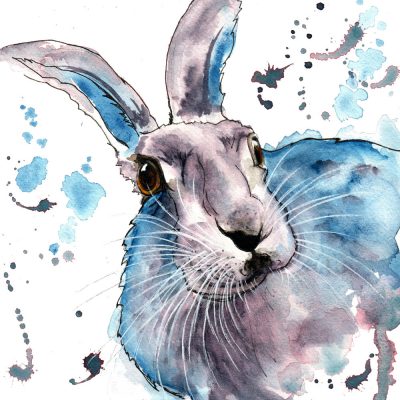 The Curious Hare - Original Watercolour for Sale - Prints Available