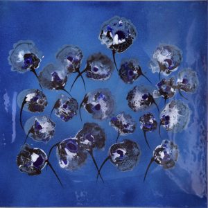 "Moon Flowers" Acrylics and resin on canvas 20 x 20 x 1.5" - £475