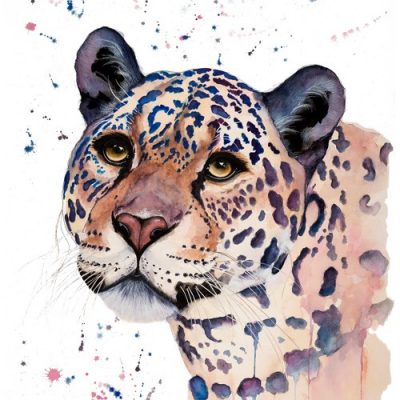 Jaguar - SOLD - Original Watercolour - 30 x 24 Inches 